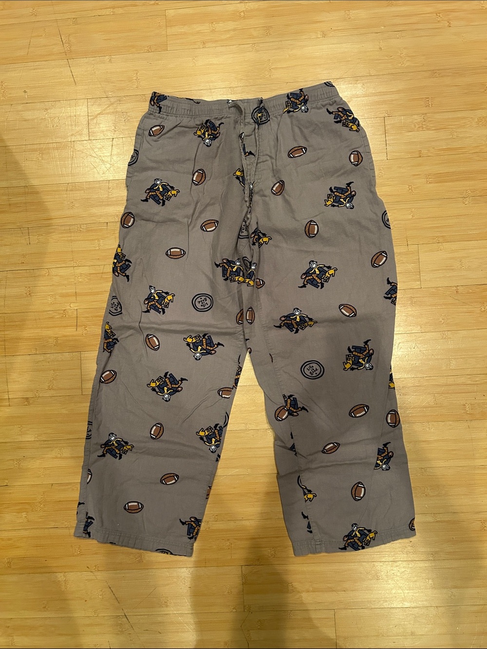 Life Is Good Gray Football-Print Jogger Pants